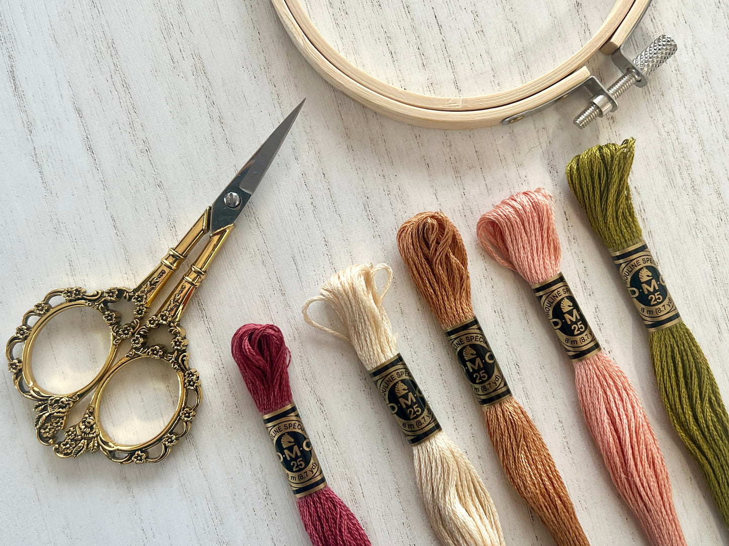 Boho Floral DMC Thread Embroidery Palette