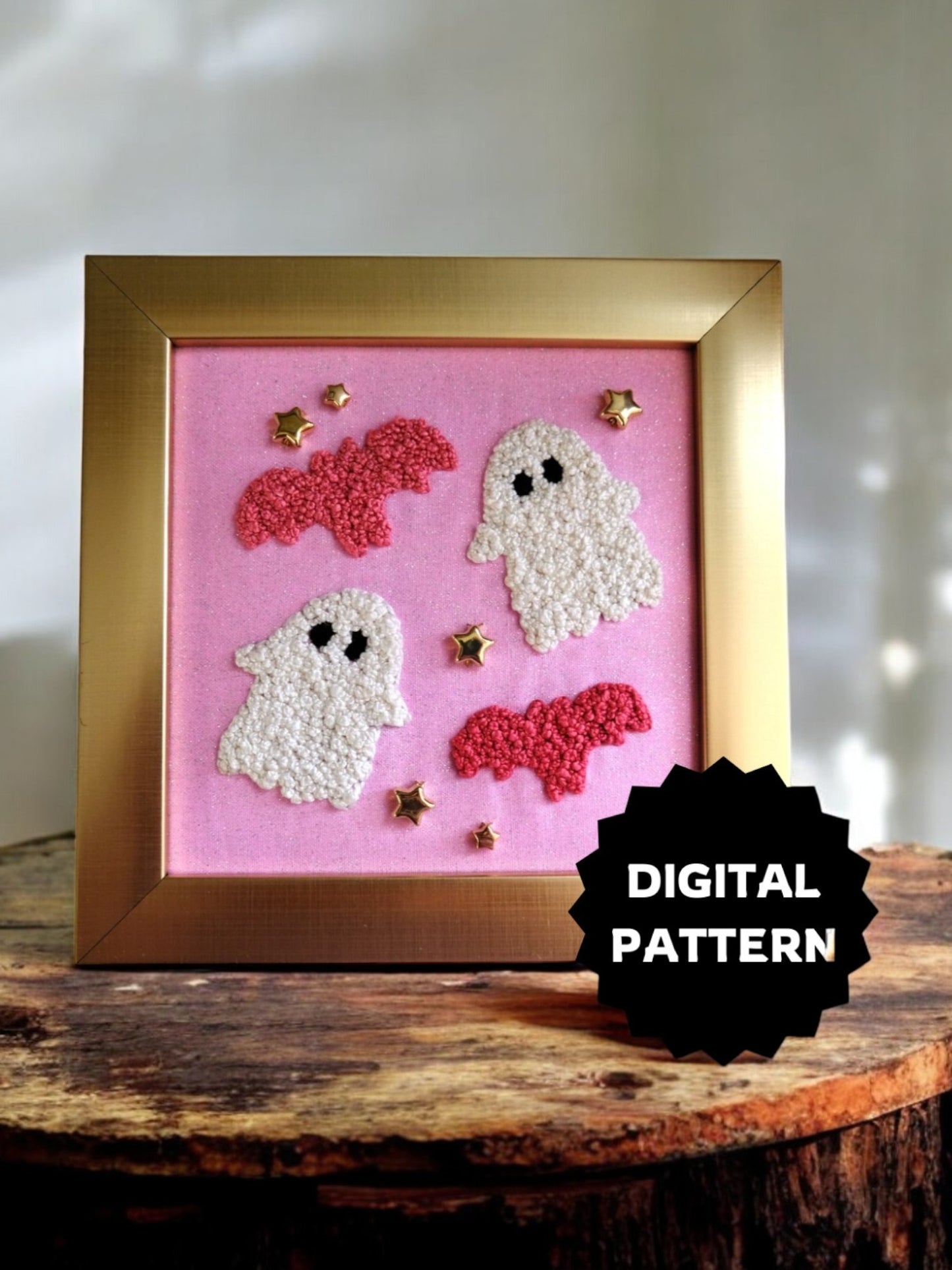 Bats and Ghosts Embroidery Pattern