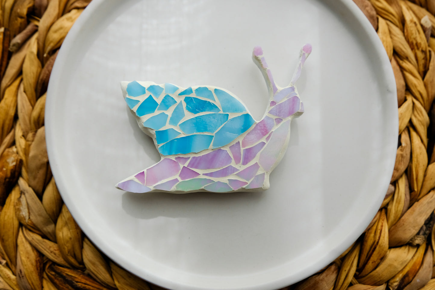 Pastel Snail Stained Glass Magnet | Mosaic Art Cottagecore Style