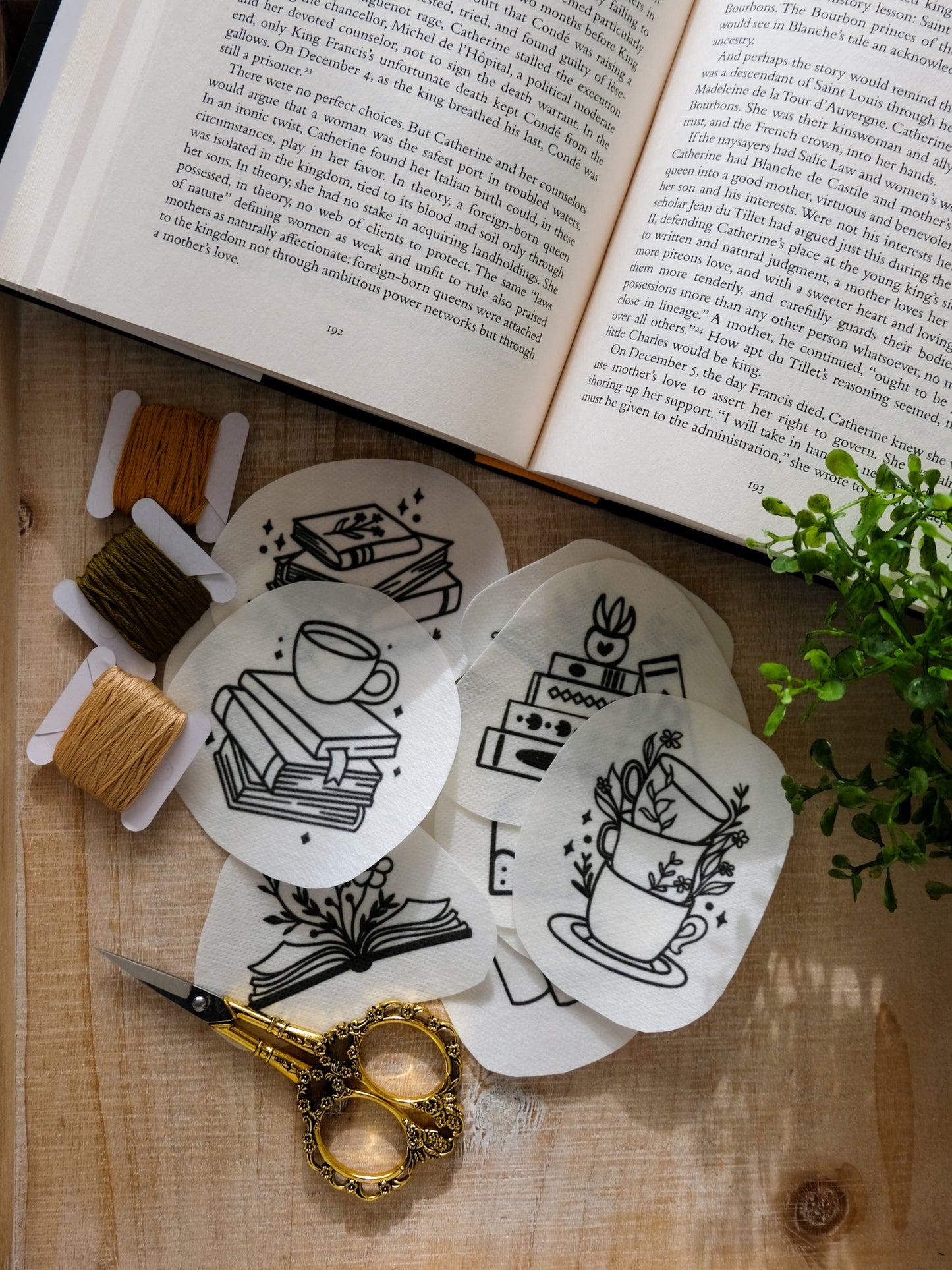 Book Nerd DIY Stick and Stitch Embroidery Stickers
