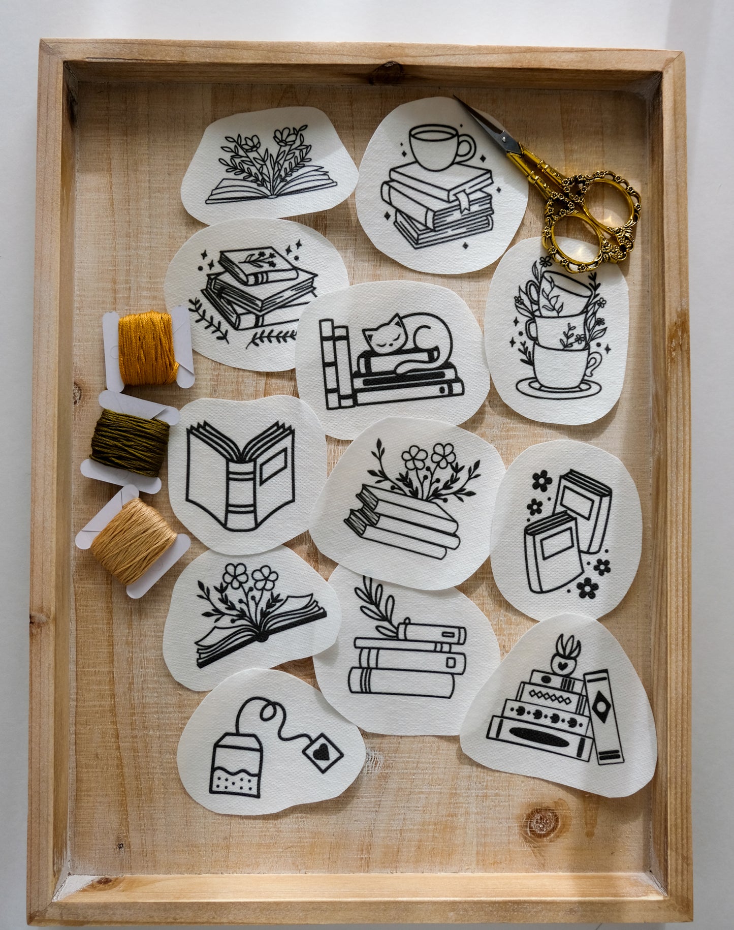 Book Nerd DIY Stick and Stitch Embroidery Stickers