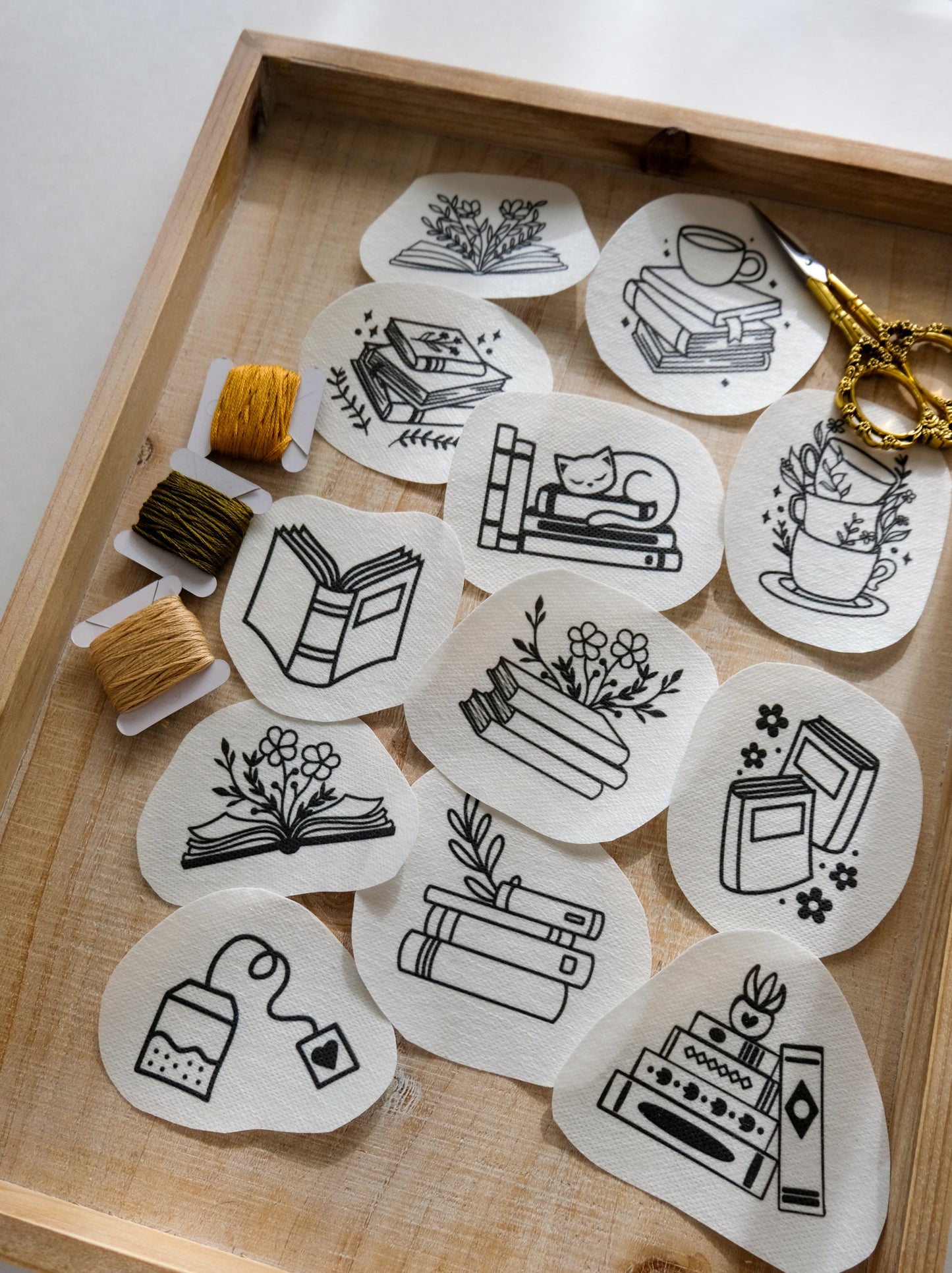 Book Nerd DIY Stick and Stitch Embroidery Stickers