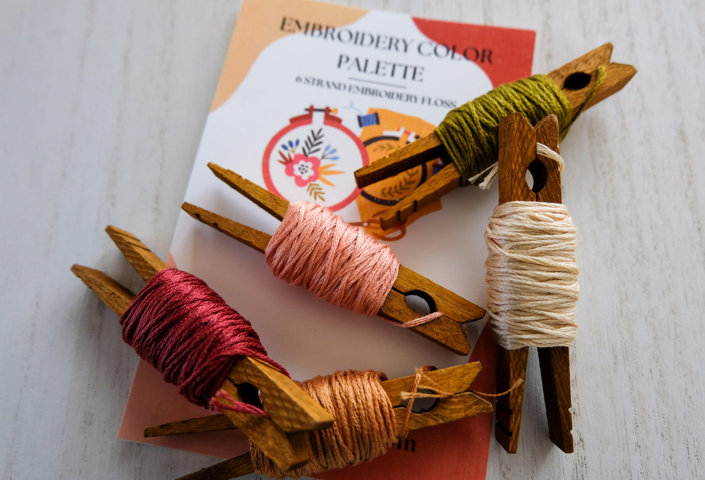 Boho Floral DMC Thread Embroidery Palette