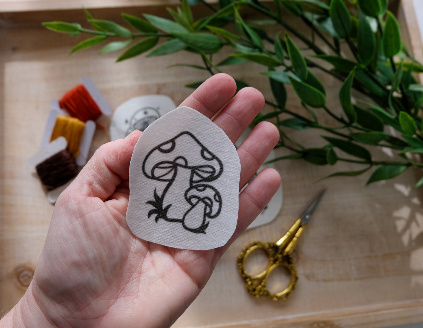 Mushrooms DIY Stick and Stitch Embroidery Stickers