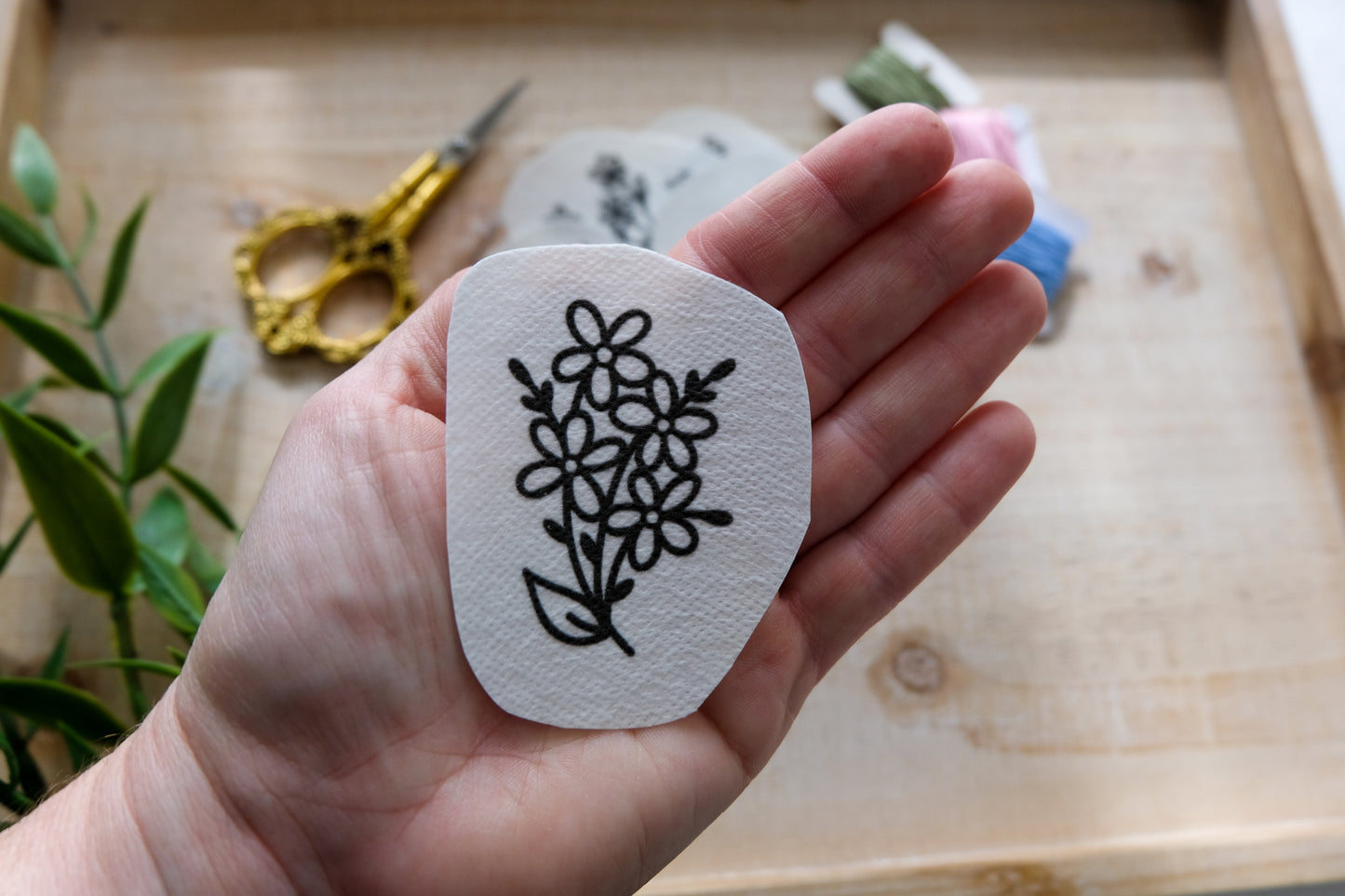 Florals DIY Stick and Stitch Embroidery Stickers