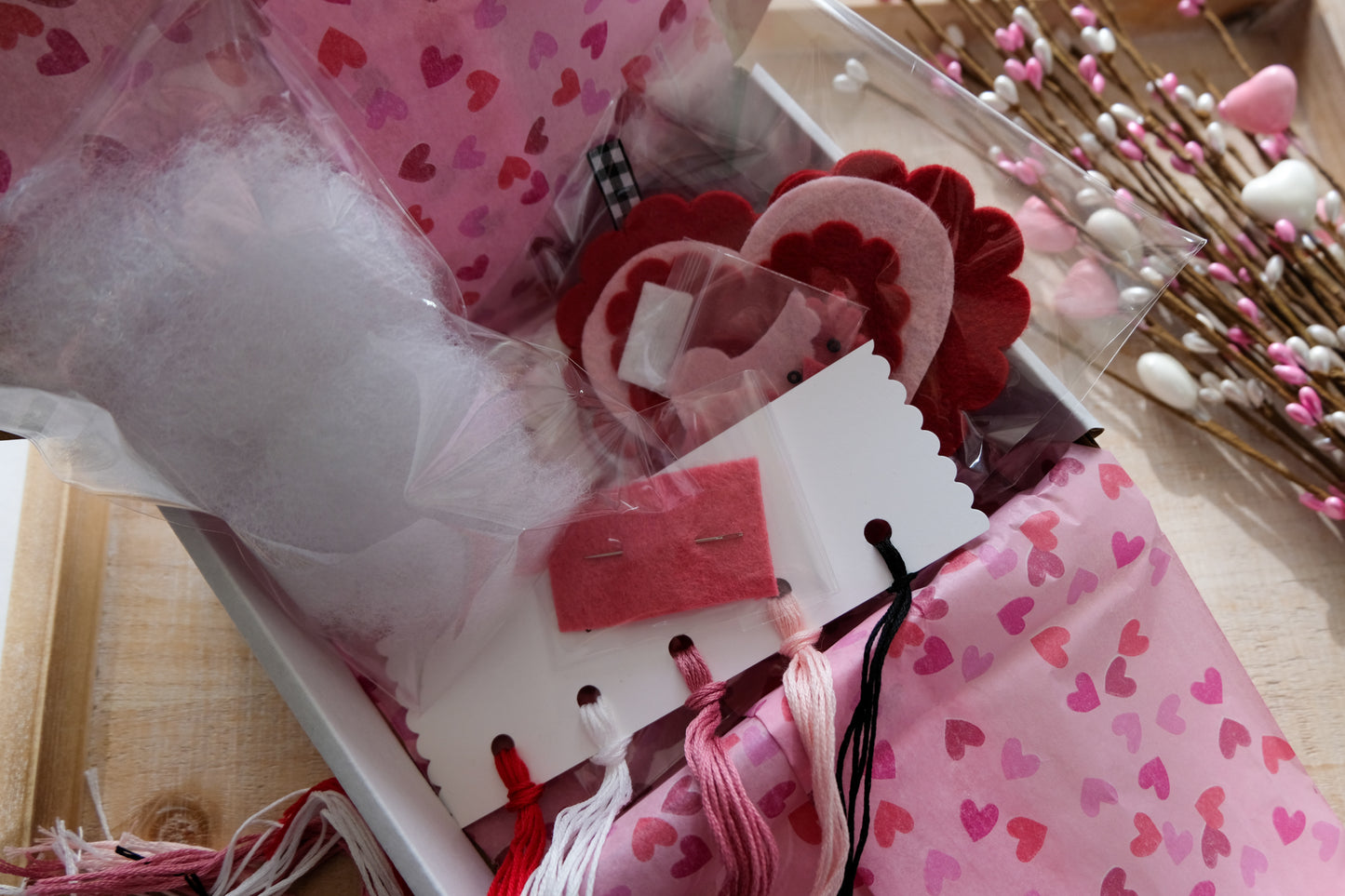 DIY Make Your Own Wool Felt Valentine Bird Ornaments