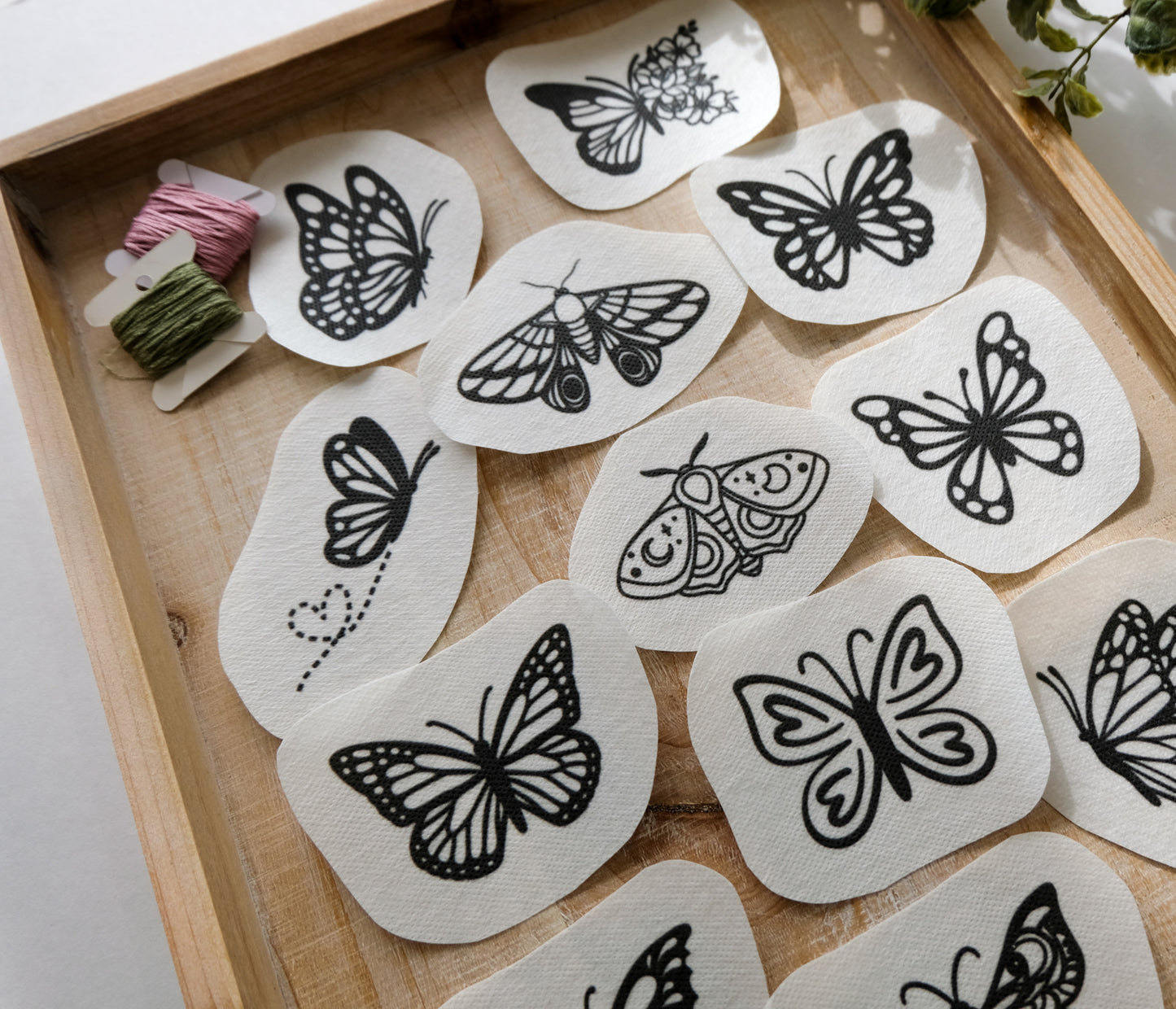 Butterflies and Moths DIY Stick and Stitch Embroidery Stickers