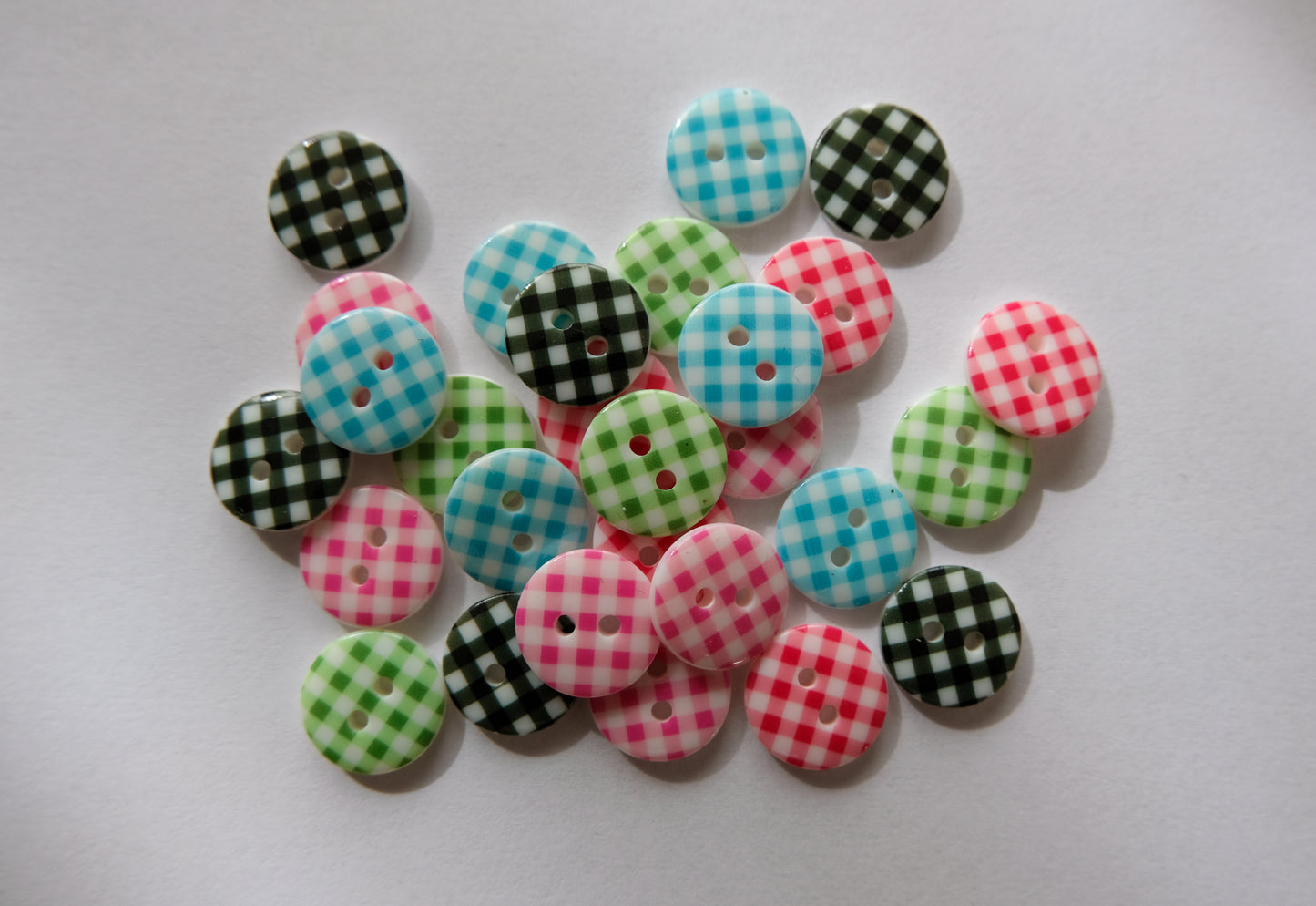 Gingham Buttons 12mm