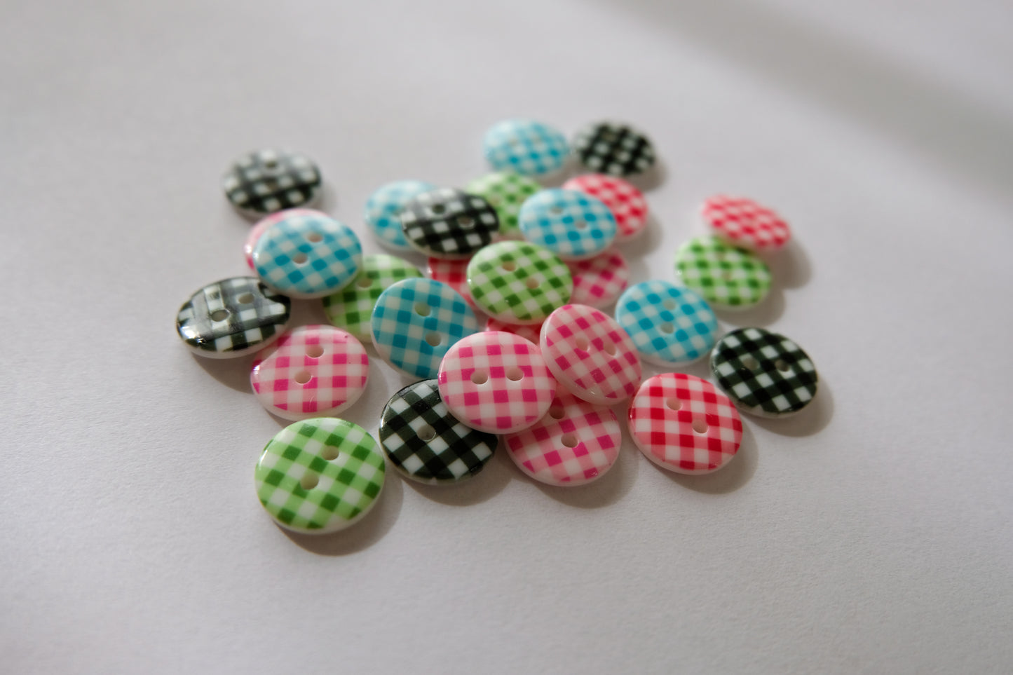 Gingham Buttons 12mm