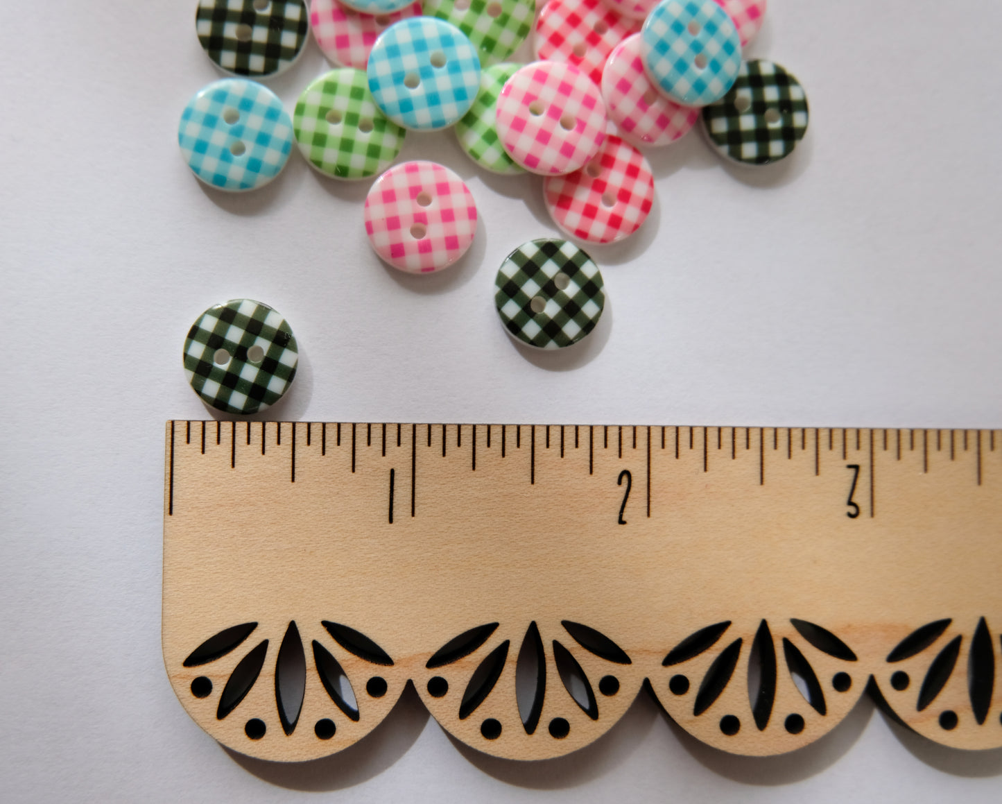 Gingham Buttons 12mm