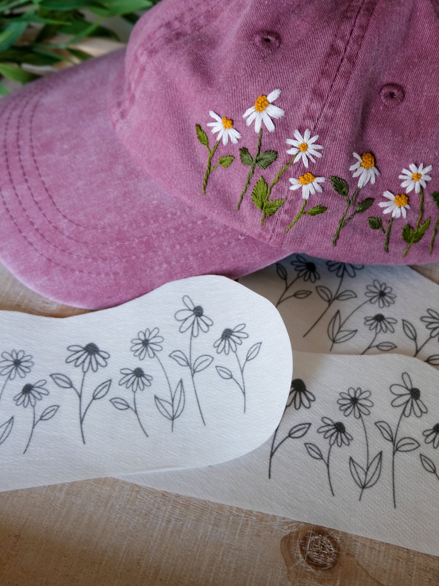 DIY Stick and Stitch Daisies Embroidery Stickers