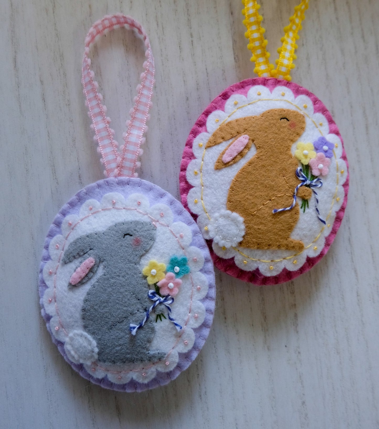 PDF Pattern Felt Bouquet Bunny Ornament