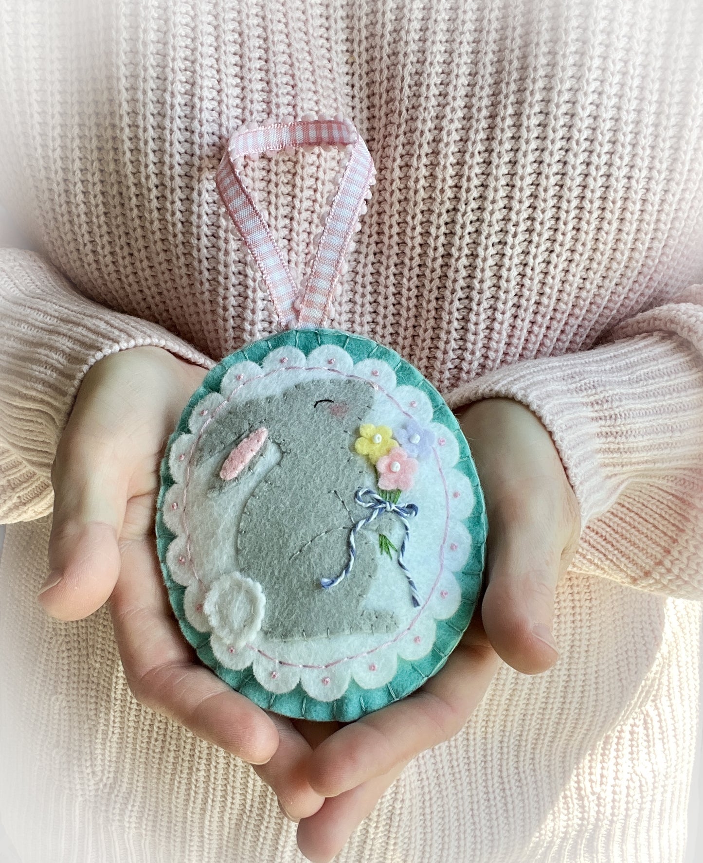 PDF Pattern Felt Bouquet Bunny Ornament