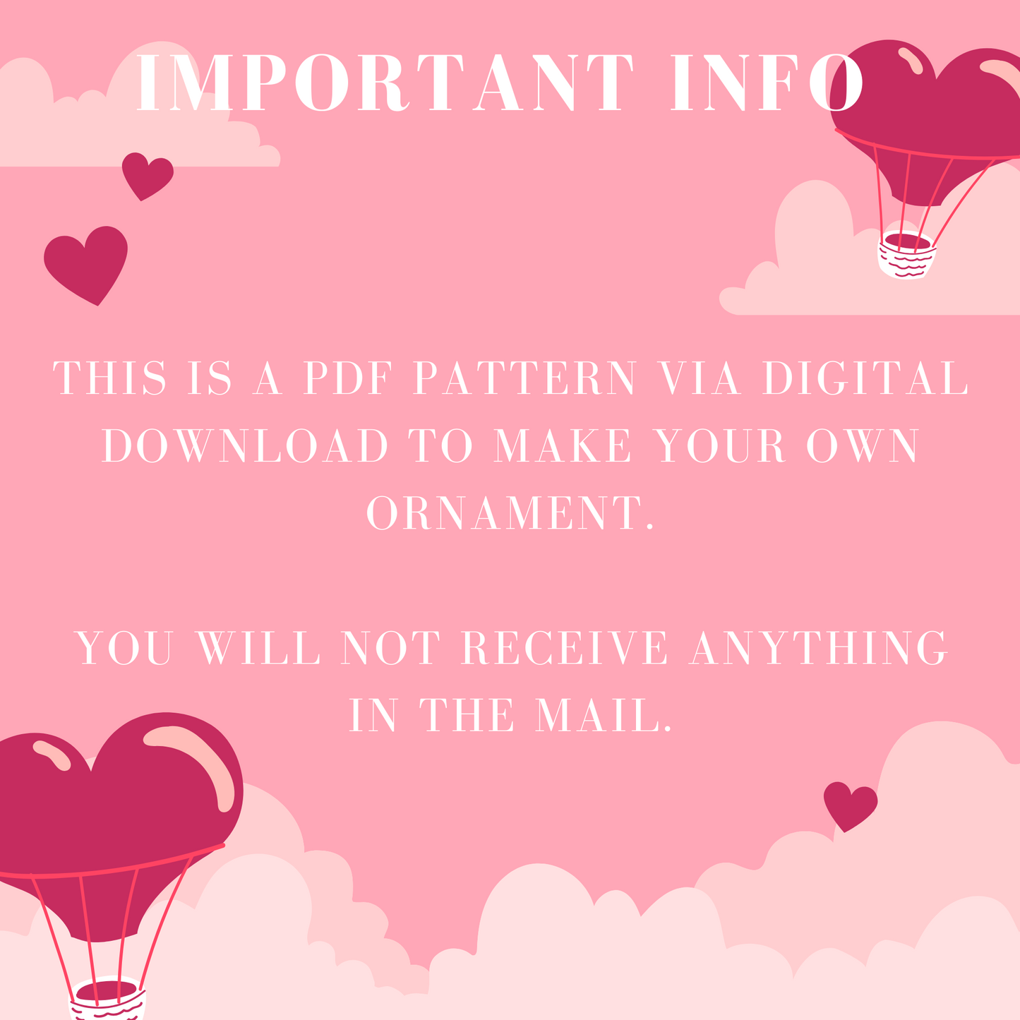 PDF Felt Pattern Valentine Bird Ornament
