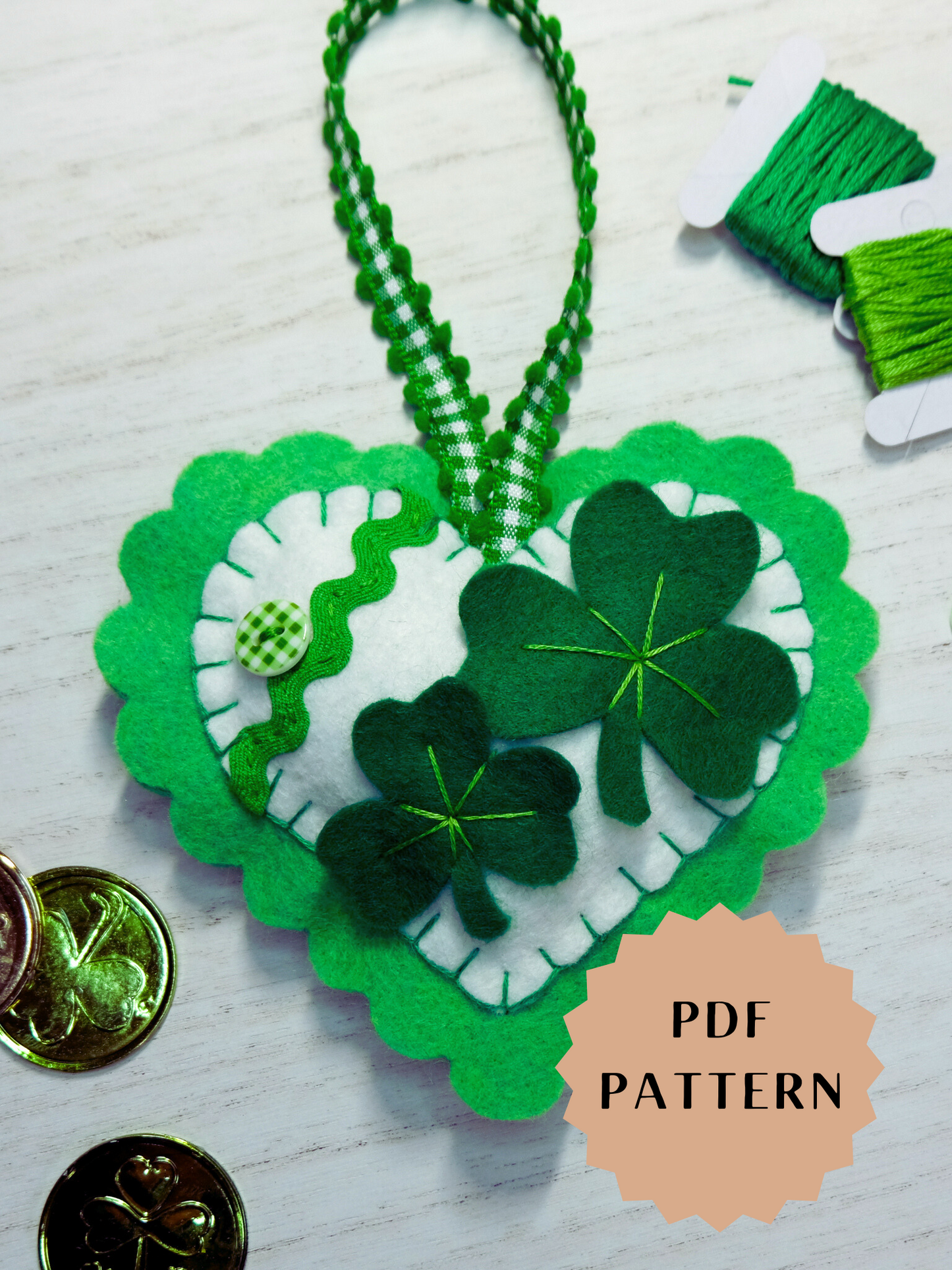 PDF Felt Pattern Pot of Gold Ornament