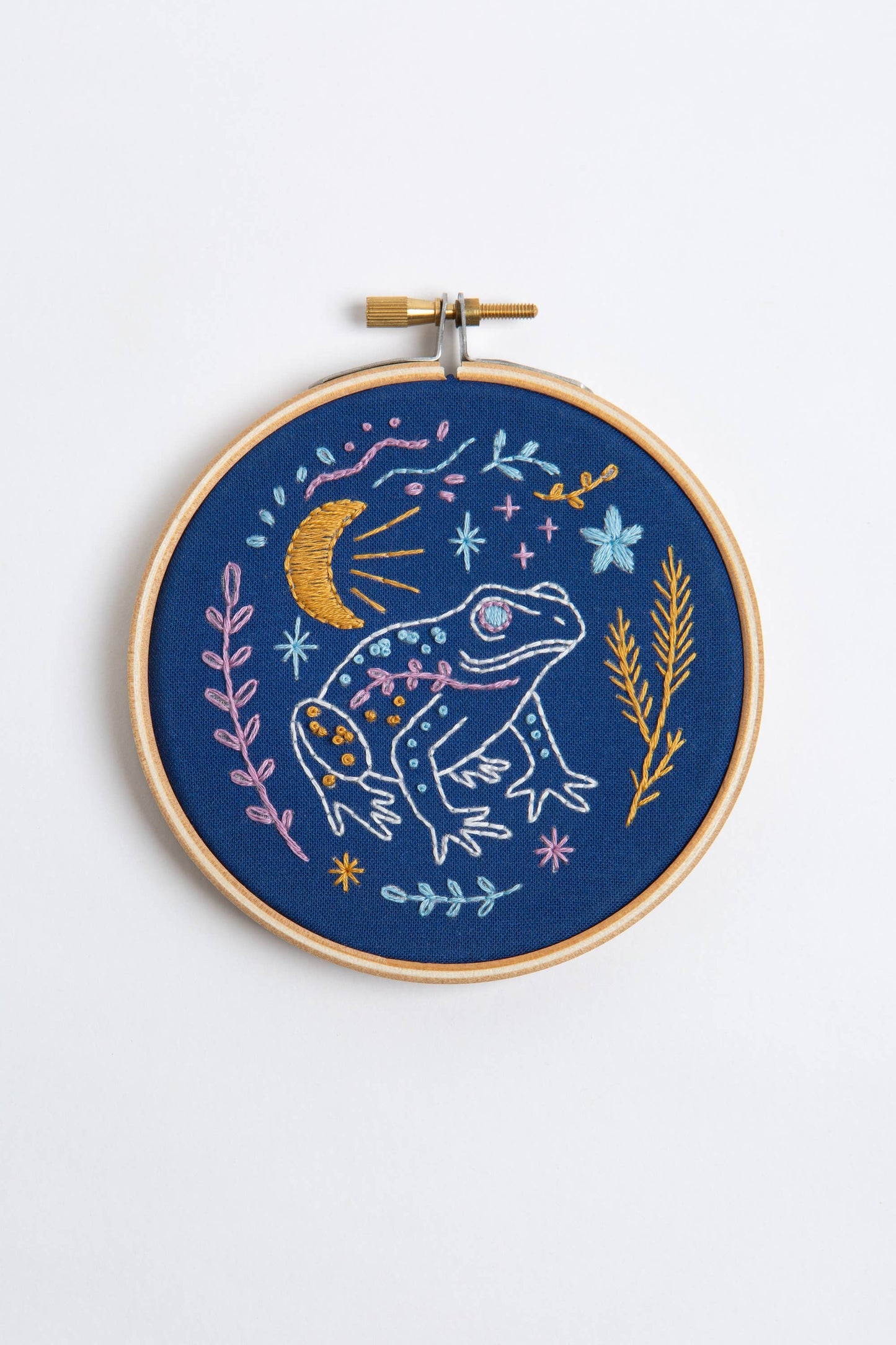 Celestial Frog Mini Embroidery Kit | Complete Craft Kit
