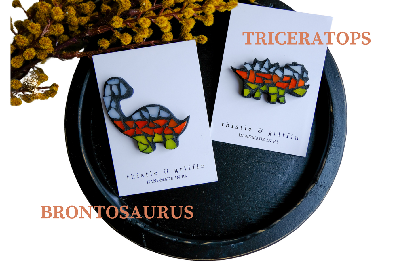 Candy Corn Dino Halloween Pin