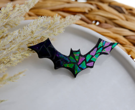 Iridescent Bat Halloween Pin