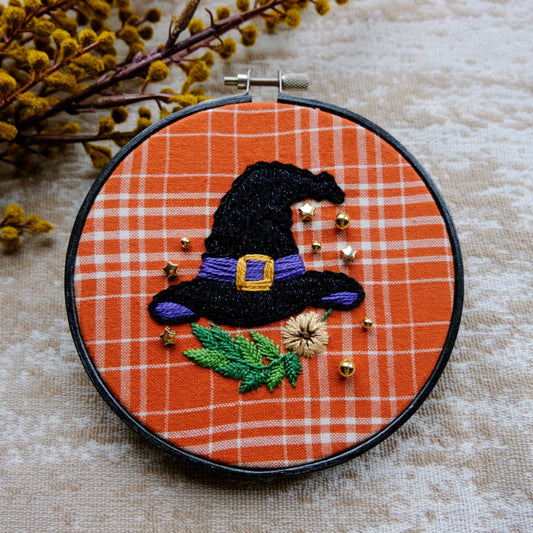 Witch Hat Embroidered Hoop