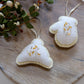 Wool Felt Sugar Cookie Ornaments Silver and Gold