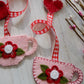 Teacup Wool Felt Valentine Bookmark Flower and Heart