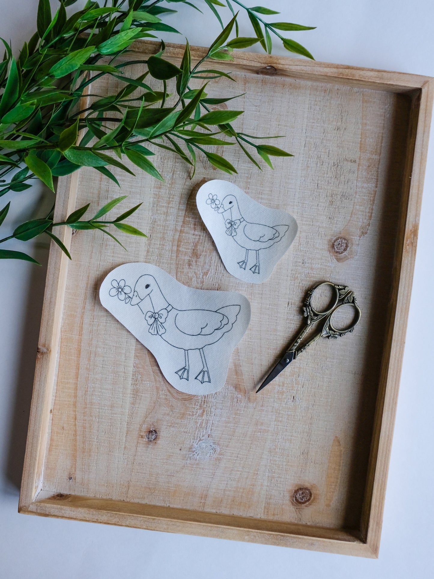 DIY Stick and Stitch Bow Duck Large Embroidery Stickers