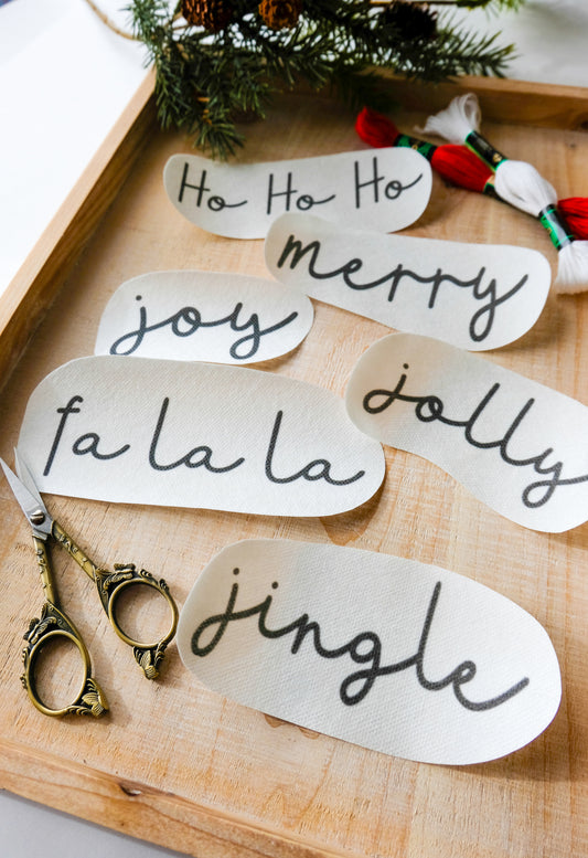 DIY Stick and Stitch Christmas Embroidery Stickers