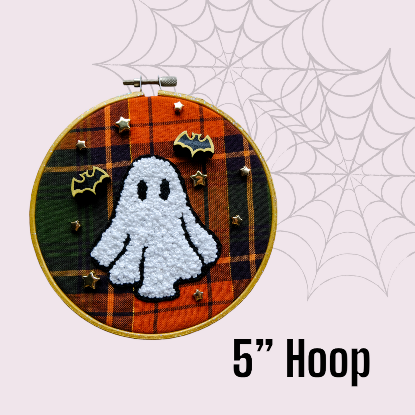 Plaid Ghost Embroidered Hoop