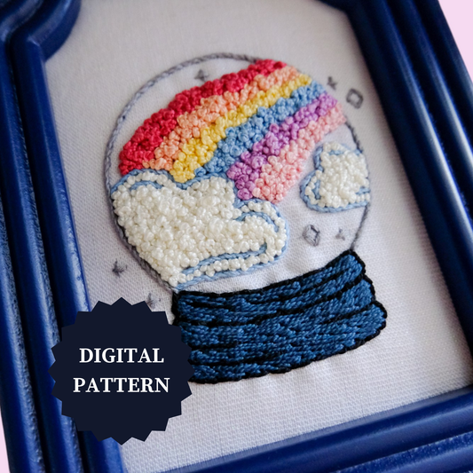 Rainbow Snow Globe Embroidery Pattern