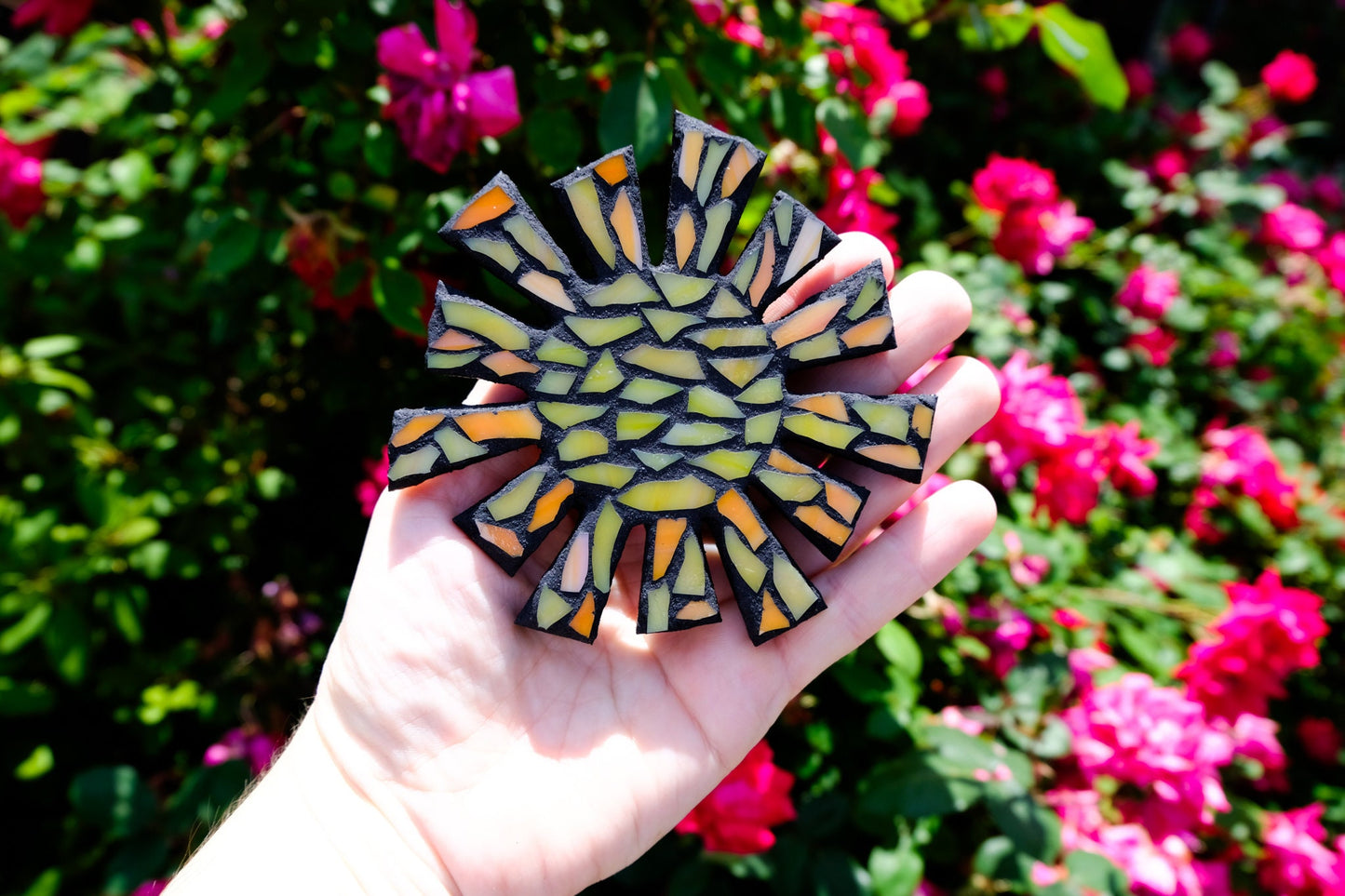 Sun Stained Glass Magnet | Mosaic Art Nature Style Home Decor