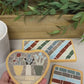 Striped Mosaic Coaster | Neutral Ceramic Tile and Wood Rectangular for Artsy Home Office Minimalist Design